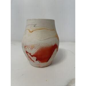 Nemadji Art Pottery Handpainted Vase Signed Native American Western 6"